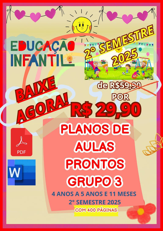23. PROMOÇÃO PLANO DE  AULAS PRONTOS 4 A 5 ANOS E 11 MESES 2° SEMESTRE 2025